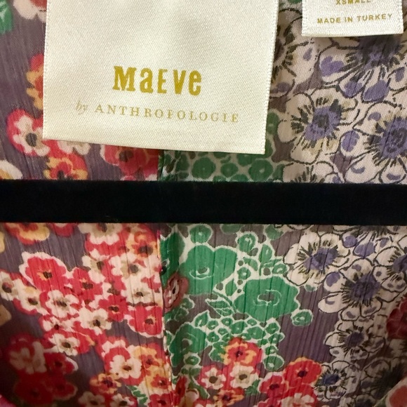 Anthropologie Maeve Multicolor Floral Long Sleeve Dress size XS - Picture 4 of 14